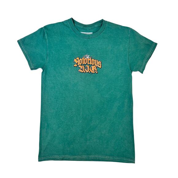 The Notorious BIG Biggie Graphic T-Shirt in Green Washed - Picture 1 of 4